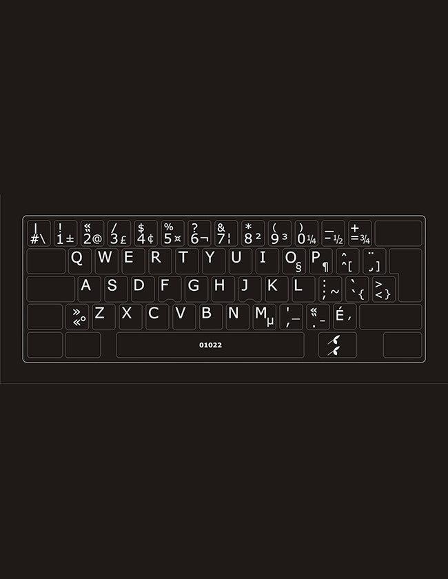 French (Canada) opaque keyboard stickers for Windows - 01022